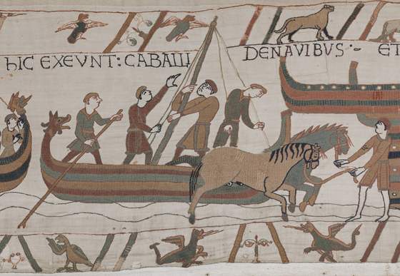 A scene from the Bayeux Tapestry
